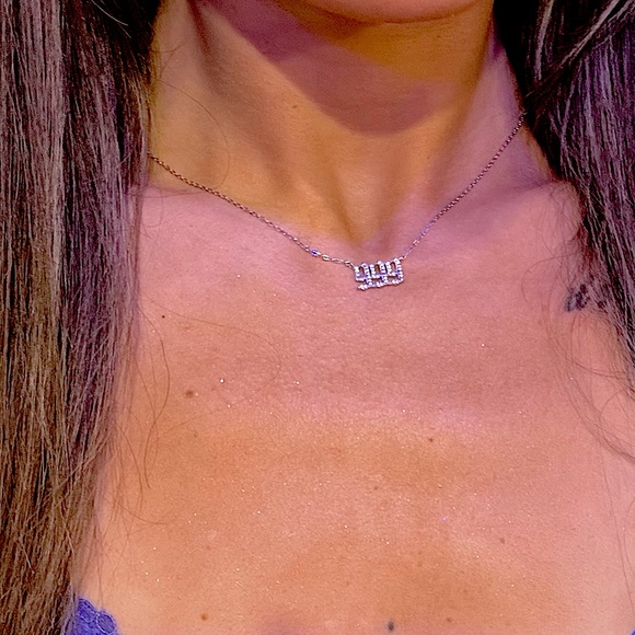 “999” cz. encrusted sterling silver necklace - Picture 2 of 4